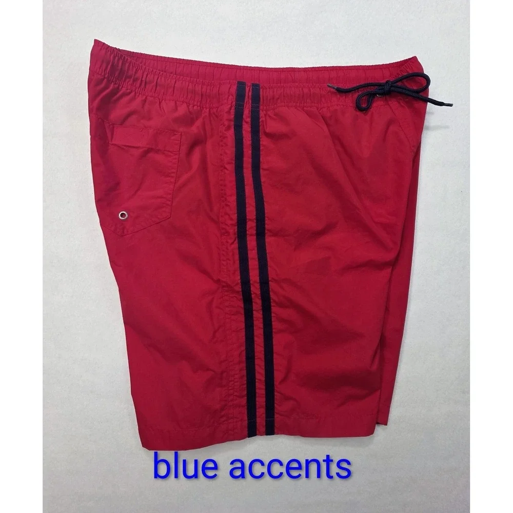 VTG Polo Sport Ralph Lauren Mens XL 36 Swim Trunks Shorts Spellout Red‎ Blue
